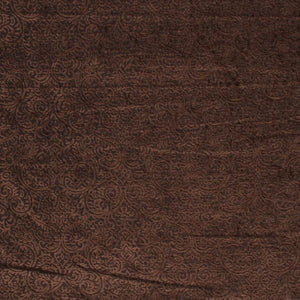 Sanremo Scroll Brown Damask Chenille Upholstery Fabric / Black Walnut