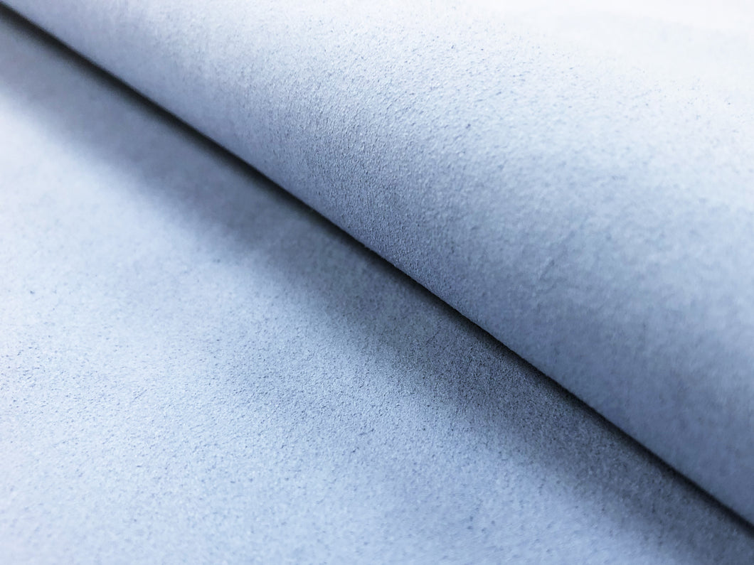 Designer Water & Stain Resistant French Blue Faux Leather Suede Upholstery Fabric
