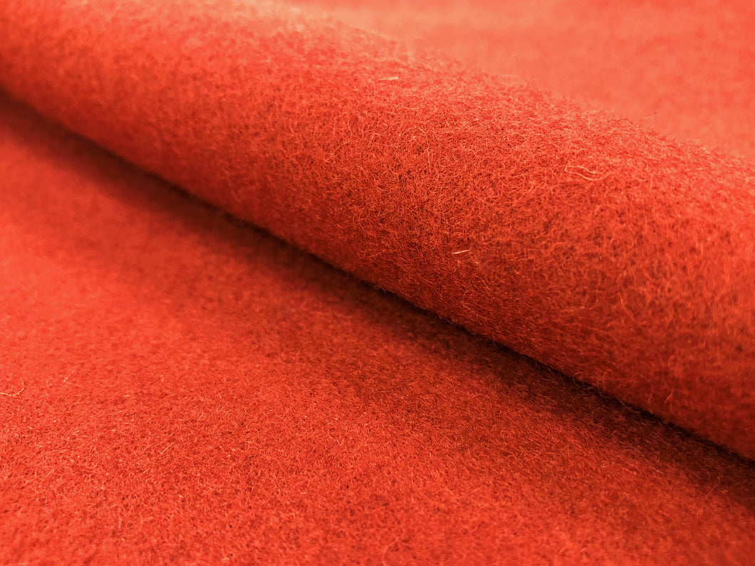 Brick Orange Wool MCM Mid Century Modern Upholstery Fabric