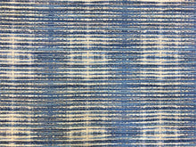 Load image into Gallery viewer, Designer Navy Blue Beige Nautical Abstract Stripe Upholstery Drapery Fabric