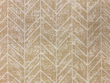 Load image into Gallery viewer, Designer Heavy Duty Water &amp; Stain Resistant Beige Wheat Off White Geometric Abstract Linen Upholstery Fabric
