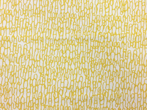 Designer Water Resistant Indoor Outdoor Yellow Cream Abstract Upholstery Fabric