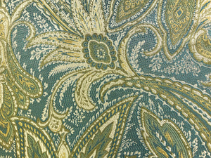 100% Pure Silk Kravet Delft Grammercy Park Sage Green Beige Teal Blue Paisley Upholstery Drapery Fabric