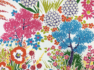 P Kaufmann Potting Shed Cotton Floral Green Hot Pink Blue Orange Purple Yellow Ivory Botanical Tropical Drapery Fabric