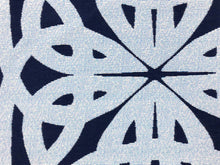 Load image into Gallery viewer, 2 Pillow Panels Navy Blue Off White Blue Nautical Pillow Medallion Upholstery Fabric