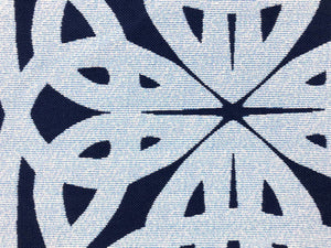 2 Pillow Panels Navy Blue Off White Blue Nautical Pillow Medallion Upholstery Fabric