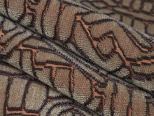 Load image into Gallery viewer, Designer Rose Grey Abstract Art Deco Geometric Cut Velvet Upholstery Fabric