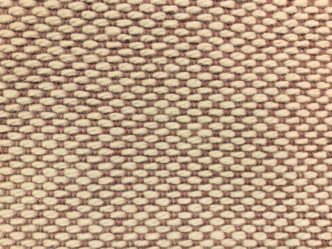 Beige Terracotta Clay Woven Textured Rustic Small Scale Check Water Resistant Upholstery Fabric