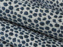 Load image into Gallery viewer, Grey Navy Blue Cheetah Animal Pattern Upholstery Fabric