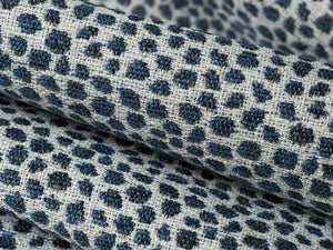 Grey Navy Blue Cheetah Animal Pattern Upholstery Fabric