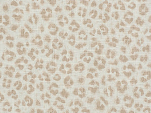 Linen Rayon Cheetah Leopard Animal Print Cream Off White Ivory Drapery Fabric