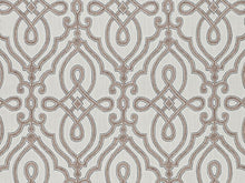 Load image into Gallery viewer, Ivory Mocha Brown Grey Trellis Geometric Upholstery Drapery Fabric