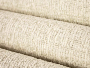 Crypton Water & Stain Resistant MCM Mid Century Modern Tweed Stripe Velveteen Ivory Off White Upholstery Fabric RMC-WCII