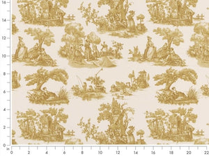 Heavy Duty Cream Olive Wheat Beige French Country Toile Upholstery Drapery Fabric