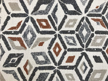 Load image into Gallery viewer, Designer Water &amp; Stain Resistant Off White Grey Rusty Brown Abstract Upholstery Drapery Fabric