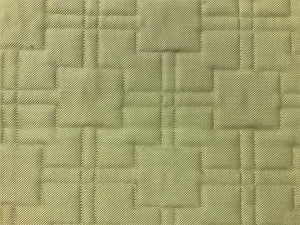 Designer Artichoke Green Geometric Abstract Quilted Matelasse Upholstery Fabric