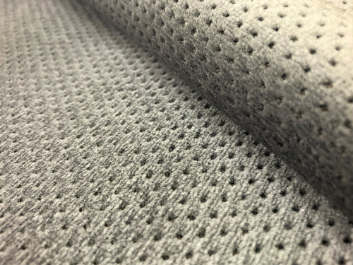 Vintage Water & Stain Resistant MCM Mid Century Modern Gray Small Scale Dot Velvet Upholstery Fabric