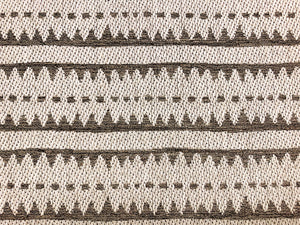 Italian Opuzen Tribal Chic Linen Blend Geometric Ethnic Stripe Abstract Gray Bronze Metallic Upholstery Fabric