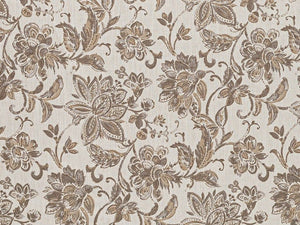 Ivory Taupe Grey Floral Upholstery Drapery Fabric