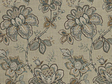 Load image into Gallery viewer, Seafoam Blue Brown Teal Floral Upholstery Drapery Fabric