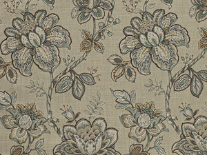 Belle Maison Blue Floral Drapery Fabric, Fabric Bistro, Columbia