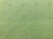 Load image into Gallery viewer, Designer Woven Cotton Small Scale Geometric Sage Green Blue Upholstery Drapery Fabric