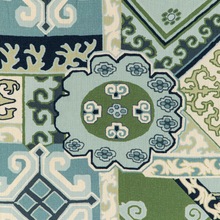 Load image into Gallery viewer, Lee Jofa Batangas Print Fabric / Aqua/Leaf