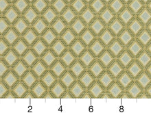 Load image into Gallery viewer, Heavy Duty Geometric Diamond Aqua Blue Green Upholstery Drapery Fabric
