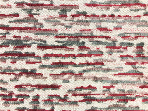 Designer Lavender Grey Mauve Burgundy Beige Textured Abstract Chenille Upholstery Drapery Fabric