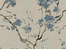 Load image into Gallery viewer, Beige Blue Floral Upholstery Fabric
