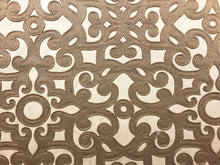 Load image into Gallery viewer, Beige Taupe Figural Renaissance Filigree Pattern Drapery Fabric
