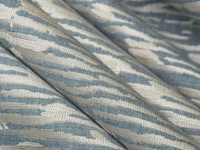 Load image into Gallery viewer, Aqua Blue Grey Abstract Upholstery Drapery Fabric