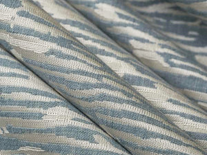Aqua Blue Grey Abstract Upholstery Drapery Fabric