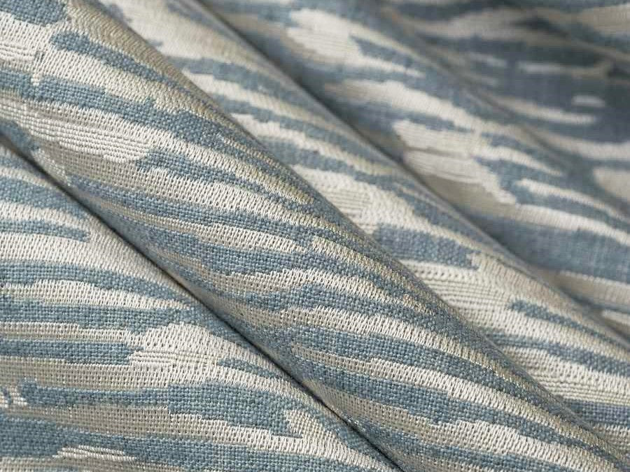 Aqua Blue Grey Abstract Upholstery Drapery Fabric