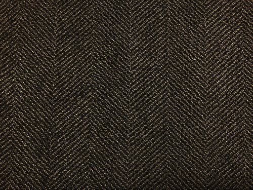 Westbury Textiles Beaumont Herringbone Charcoal Brown Geometric Mid Century Modern Stain Repellent Upholstery Fabric