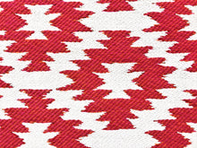 Load image into Gallery viewer, Designer Heavy Duty Woven Southwestern American Indian Hot Pink Fuchsia Coral Off White Tapestry Upholstery Fabric