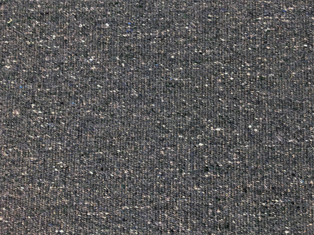 Designer British Wool Linen Mid Century Modern Speckled Charcoal Gray Navy Blue Off White Green Upholstery Tweed Fabric
