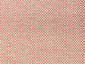 Designer Solution Dyed Acrylic Coral Pink Cream Woven Basketweave Tweed Water & Stain Resistant MCM Mid Century Modern Upholstery Fabric