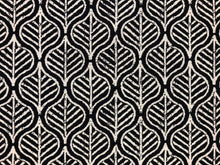 Load image into Gallery viewer, Designer Reversible Water &amp; Stain Resistant Black White Leaf Pattern Upholstery Drapery Fabric