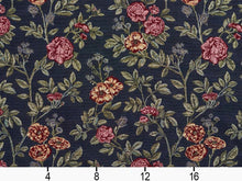 Load image into Gallery viewer, Heavy Duty Abstract Floral Tapestry Dark Teal Red Beige Pink Green Upholstery Fabric