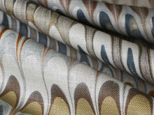Load image into Gallery viewer, Austrian Grey Brown Mustard Cream Green Abstract Linen Upholstery Drapery Fabric