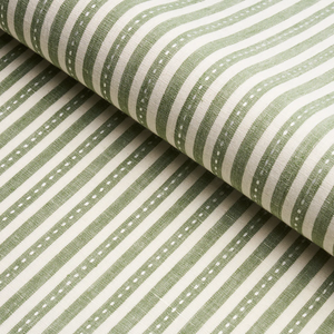 Schumacher Mathis Ticking Stripe Fabric 180591 / Sage