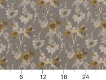 Load image into Gallery viewer, Heavy Duty Abstract Floral Tapestry Mustard Gold Grey Ivory Charcoal Upholstery Fabric