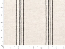 Load image into Gallery viewer, Crypton Water &amp; Stain Resistant Nautical Stripe Off White Charcoal Black Upholstery Fabric