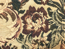 Load image into Gallery viewer, Vintage Floral Cotton Green Teal Beige Maroon Upholstery Fabric