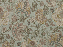 Load image into Gallery viewer, Seafoam Green Brown Teal Floral Upholstery Drapery Fabric