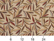 Load image into Gallery viewer, Heavy Duty Abstract Leaf Tapestry Brown Rusty Red Cream Blue Green Beige Upholstery Fabric