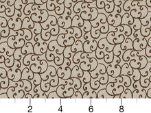 Load image into Gallery viewer, Silver Grey Brown Swirl Upholstery Drapery Fabric
