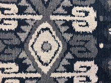 Load image into Gallery viewer, Robert Allen Sossano Batik Blue Navy Gray Kilim Ethnic Ikat Tribal Water &amp; Stain Resistant Southwestern American Indian Upholstery Fabric