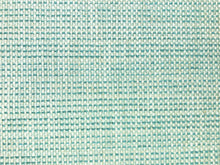 Load image into Gallery viewer, Designer Teal Blue Cream Woven Water &amp; Stain Resistant MCM Mid Century Modern Upholstery Drapery Fabric